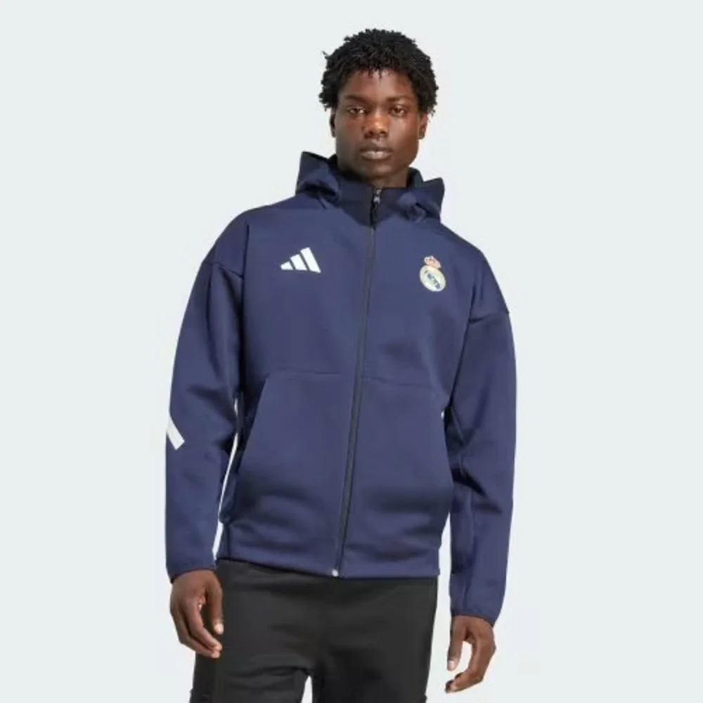 Mens Size S Adidas Real Madrid Z.N.E. Anthem Jacket Hooded Legend Ink KC3739